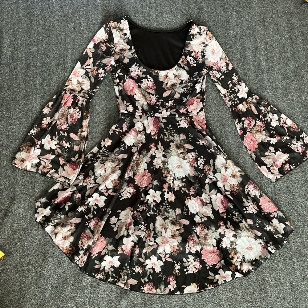 Women’s Y2K Babydoll Whimsigoth Forest Fairy Floral Festival Dress size:XS